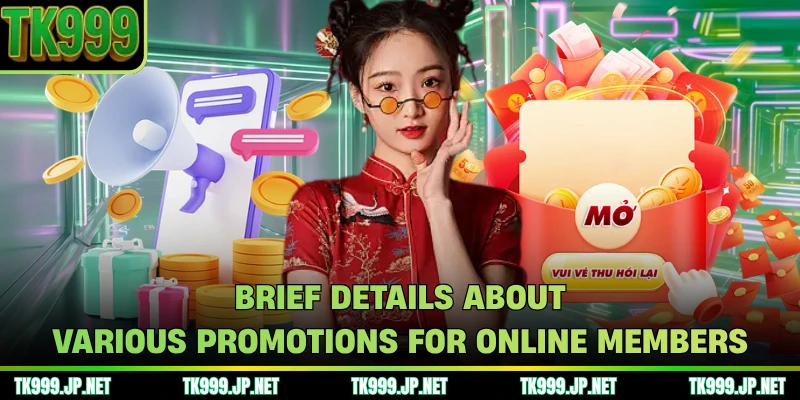 Brief details about various promotions for online members