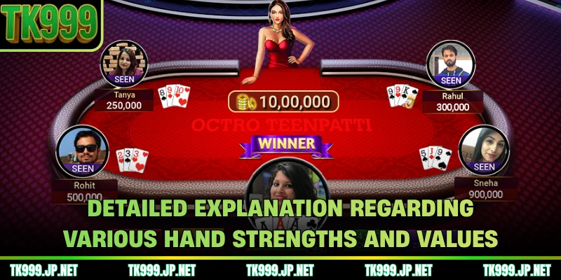 Detailed explanation regarding various hand strengths and values