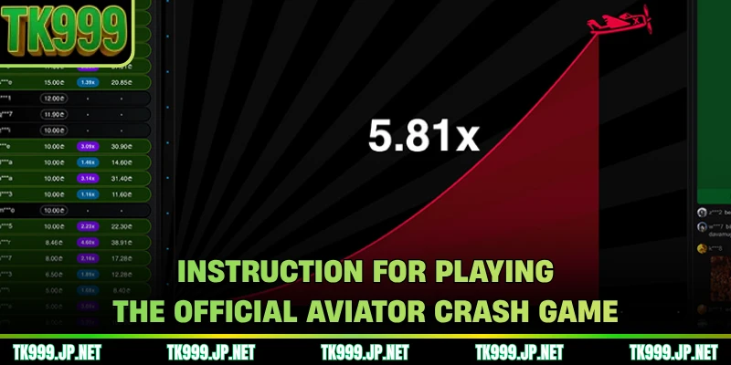 Instruction for playing the official Aviator crash game