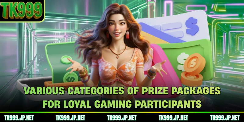 Various categories of prize packages for loyal gaming participants